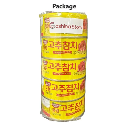 Vista 2 de Dongwon - Lata de atún con salsa de pimiento picante, 3.5 onzas (3.53 oz) x 5 latas - Atún enlatado coreano