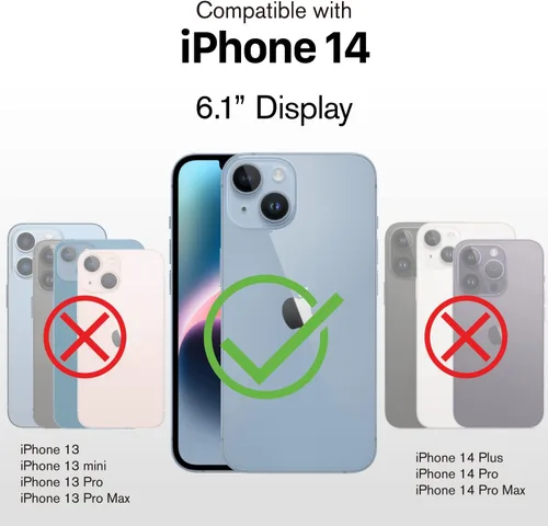 Vista 2 de VENA vCommute Funda tipo cartera compatible con Apple iPhone 14 (15.5 cm), funda de cuero con tapa plegable, tarjetero con función de soporte