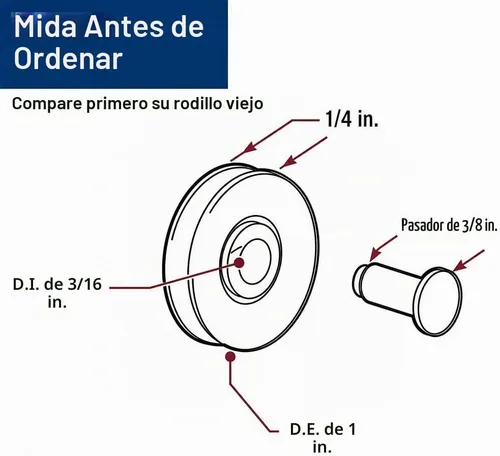 Vista 5 de Prime-Line B 707 - Conjunto de rodillos con resorte para puerta corrediza, alta densidad (paquete de 2)