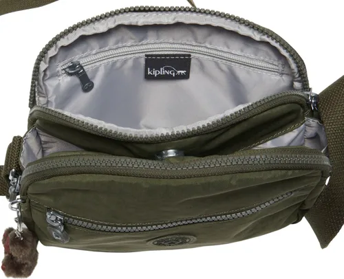 Vista 2 de Kipling Keefe Crossbody para mujer, bolso ligero para uso diario, bolso de hombro de nailon, Jaded Green Tonal Ii