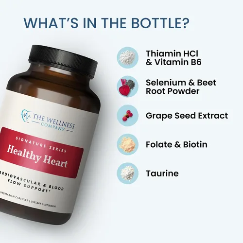 Vista 4 de The Wellness Company Corazón saludable: fuerza cardiovascular, flujo sanguíneo, producción de óxido nítrico y niveles de colesterol saludables 120