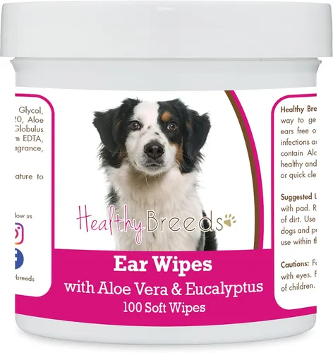Vista 185 de Healthy Breeds Affenpinscher Toallitas de limpieza de oídos con aloe y eucalipto para perros, 100