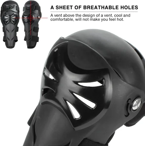 Vista 5 de GES Rodilleras para motocicleta – 4 rodilleras para adultos/coderas de motocicleta/almohadillas ajustables para rodilleras, protectores de codo