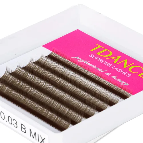 Vista 2 de TDANCE Extensiones de Pestañas Inferiores Marrón Oscuro Rizo B 5-7mm Mixtas Pestañas Inferiores 0.03/0.05/0.07mm Grosor Pestañas Inferiores