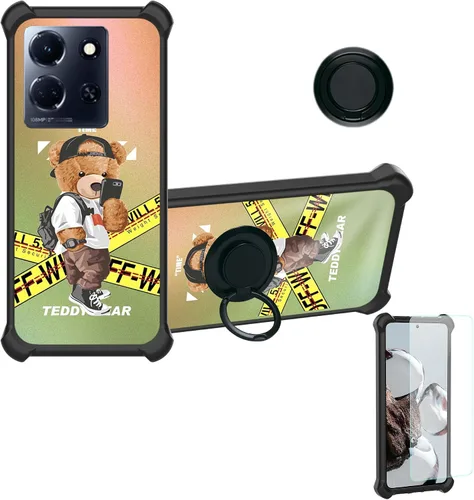 Vista 13 de Aroepurt Funda para Blu Bold N3 compatible con Blu Bold N3 Phone Cover [con protector de pantalla de vidrio templado] [PC duro + silicona suave]