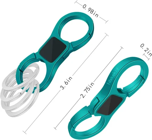 Vista 3 de Idakekiy Llavero de liberación rápida con 4 llaveros, organizador de llavero de coche resistente para hombres y mujeres