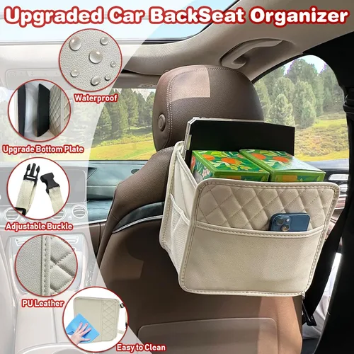 Vista 2 de Witaxima Organizador de asiento trasero de automóvil mejorado con bolsillos de almacenamiento, organizador multiusos para colgar del automóvil