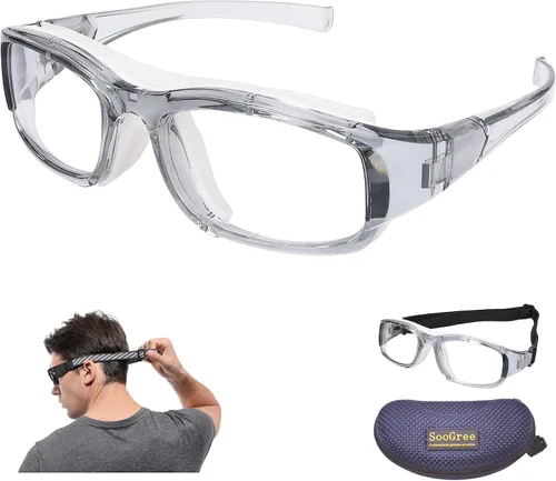 Vista 17 de SooGree Gafas Deportivas de Squash y Racquetball, Gafas de Baloncesto, Correa Ajustable, Resistente al Impacto