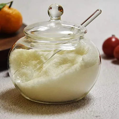 Vista 2 de Juego de azúcar y crema de vidrio, juego de servir té o café, jarra de crema con azucarero