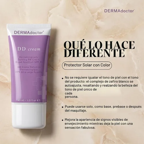 Vista 3 de DERMAdoctor DD Crema Hidratante Mineral Tintado SPF 30, 1.3 oz