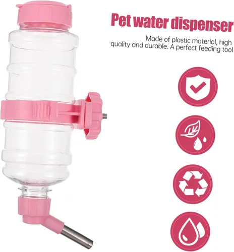 Vista 5 de 1 caja de conejo, conejo, conejo, erizo, hurón, cuenco, tazón, tazón, recipiente para perros, botella rosa de agua para conejos, jaulas pequeñas