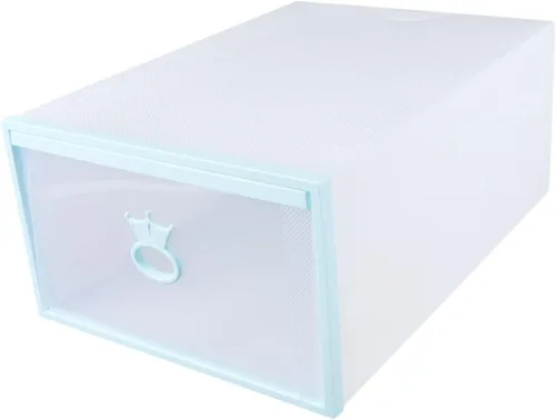 Vista 4 de Caja de plástico para almacenamiento de zapatos, organizador de zapatos, cajón transparente apilable para zapatos, estante organizador de zapatos