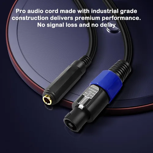 Vista 4 de MEIRIYFA Cables de altavoz profesional de Speakon a 1/4 de pulgada, macho Speakon a hembra de 1/4 de pulgada, cable de altavoz con bloqueo giratorio