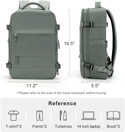 Vista 2 de Mochila casual Mochila de viaje, A-verde oliva