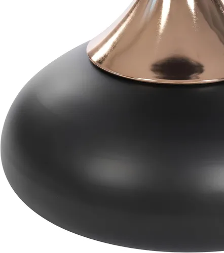 Vista 8 de Simple Modern Round Small Drink Mesa, todo el material del metal - Negro