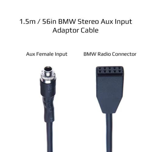 Vista 2 de Keple Kit de montaje de entrada auxiliar BMW Adaptador de cable de audio auxiliar con cable auxiliar macho de 0.138 in, 3.3 ft para BMW (E46) 320i