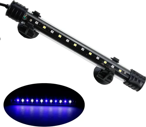 Vista 7 de AQUANEAT Luz LED para acuario sumergible de 7.5 pulgadas, luz submarina para tanque de peces (Blanco)