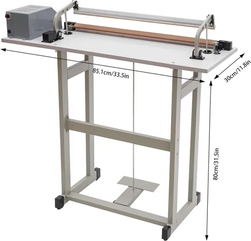 Vista 2 de Máquina de sellado térmico de pedal de pie,Máquina de sellado de bolsas de plástico de 22.83", Máquina de sellado térmico de 110V 850W para uso