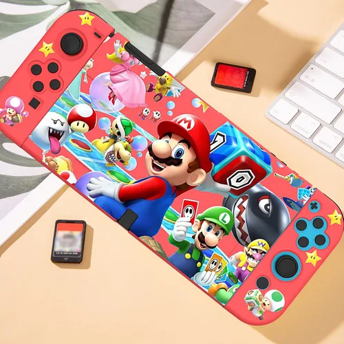 Vista 7 de PERFECTSIGHT Designed for Nintendo Switch OLED Protective Case, Switch OLED Joycon TPU Dockblae Cases for Girls Boys Kids Cute Kawaii Shell for