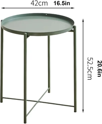 Vista 2 de Mesa auxiliar Sode mesa mesa auxiliar pequeña mesa auxiliar para sala de estar, mesa auxiliar de metal, mesa auxiliar redonda, sofá, mesa auxiliar