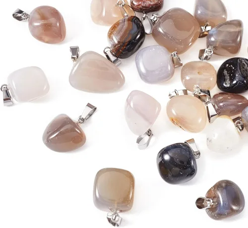 Vista 14 de Beadthoven - 24 dijes de piedras preciosas irregulares naturales, piedras curativas mixtas, chakras, reiki, pepita, piedras preciosas para hacer