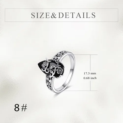 Vista 4 de YFN Anillo de turmalina negra de plata de ley, anillos de cristal negro, joyería curativa, protección espiritual, regalos para mujeres y niñas