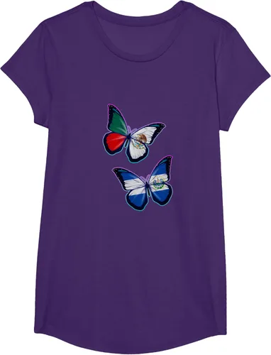 Vista 11 de Raíces biculturales de El Salvador y México. Versión mariposa Camiseta, Negro