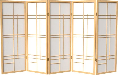 Vista 17 de Pantalla corta Eudes Shoji de 4 pies - Negro - 4 Paneles