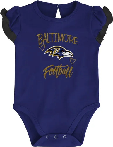 Vista 3 de Outerstuff NFL - Conjunto de 2 piezas para recién nacidos con diseño de enredadera Baltimore Ravens