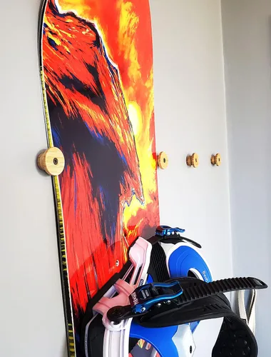 Vista 5 de Grassracks Nubbins - Soporte de pared de bambú para esquí y snowboard - Soporte de esquí y snowboard