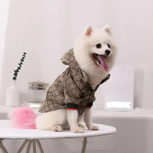 Vista 5 de Sudadera con capucha para perro de invierno, ropa de lujo para perro, ropa clásica para mascotas, abrigo de bulldog francés, ropa de cachorro