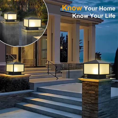 Vista 2 de Luces de columna al aire libre, 15.74 pulgadas de poste al aire libre con cable E26 lámpara de pilar Exterior Patio Pillar Lights with Aluminum