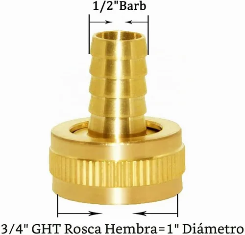 Vista 3 de Joywayus - Conector de reparación de manguera de jardín de latón de 4 piezas, púas de 1/2 pulgada x 3/4 pulgadas GHT
