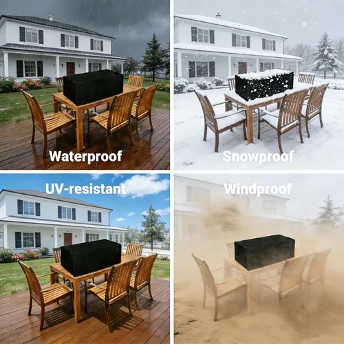 Vista 7 de TheElves Cubierta para hoguera de mesa, 28 pulgadas, rectangular, impermeable, resistente para BAIDE HOME Ciays Vaztrlus Senjoys para hogueras