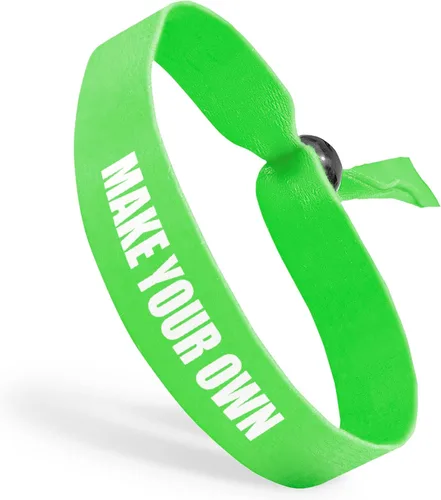 Vista 5 de Pulseras de tela con cuentas ajustables reutilizables Totalmente personalizables Ideal para conciencia, promociones y eventos Disponible a