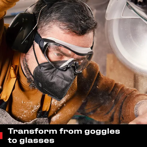 Vista 2 de NoCry Gafas de seguridad antivaho para hombres con revestimiento antiarañazos de alta calidad, gafas de trabajo perfectas con diadema ajustable