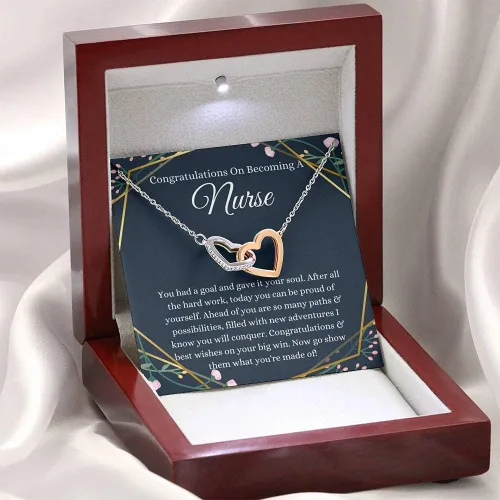 Vista 3 de Joyería de tarjeta de mensaje, collar hecho a mano, regalo personalizado entrelazado, regalo de graduación de enfermera, regalo de graduación