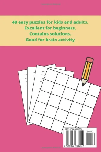 Vista 2 de 40 Puzzles Sudoku, 40 easy puzzles for kids and adults. Excellent for beginners. Contains solutions. Good for brain activity.