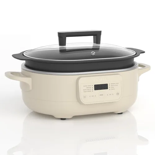 Vista 9 de MAGNIFIQUE - Olla multicocción de 6 cuartos de galón, con cacerola 8 en 1 programable, horno holandés, pasta, antiadherente, apta para horno hasta