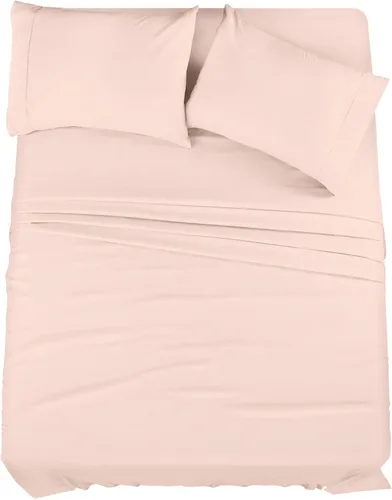Vista 18 de Juego de cama de 5 piezas, 100% algodón egipcio de 600 hilos, fundas de almohada y sábana bajera con bolsillo extra profundo, ropa de cama suave