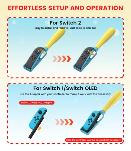 Vista 3 de Baseball Stick Game Accessories Compatible with Nintendo Switch 21