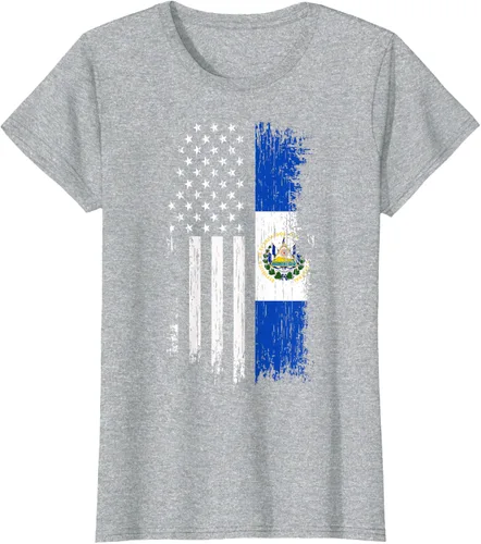 Vista 34 de Camiseta de la bandera de Estados Unidos salvadoreño - Camiseta de El Salvador USA