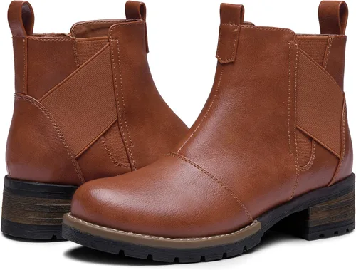 Vista 6 de Jeossy Botas de tobillo 9007 cómodas Chelsea de tacón bajo para mujer