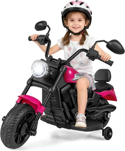 Vista 12 de Honey Joy Motocicleta de Montar, Motocicleta para Niños de 6 V con Luz LED, Música, Pedal de Pie, Adelante/Atrás, Arranque Suave, Motocicleta