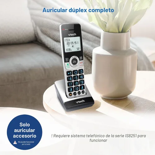 Vista 10 de VTech IS8201 Auricular Adicional para la Serie de Teléfonos Inalámbricos de Grado Comercial IS8251, Perfecto para Oficina en Casa, Bloqueo