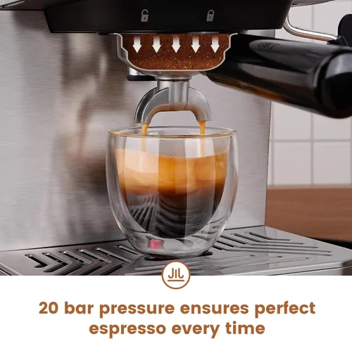 Vista 4 de Gevi - Máquina de café espresso de 20 bares, cafetera programable con espumador de leche Budget under$100; Removable Water Tank; Produce Good