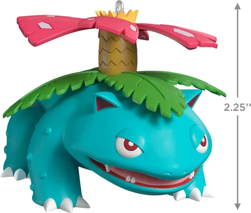 Vista 4 de Hallmark Keepsake - Adorno navideño 2025, Pokémon Venusaur, Regalos para fans de Pokémon