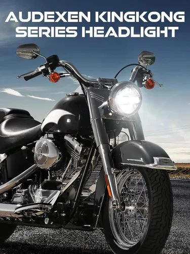 Vista 3 de AUDEXEN Faro delantero LED de 5.75 pulgadas, 55 W, 5-3/4 pulgadas, compatible con Harley Dyna Sportster Street Bob Softail Iron 883 Street Rod Deuce