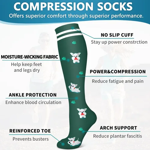 Vista 207 de Bluemaple 6 Pack Copper Compression Socks for Women and Men Circulation-Best Support for Medical, Running,Nursing,Athletic