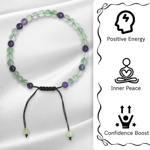 Vista 216 de Amazing Gemstone Crystal Anklet Ankle Bracelets for Women - Waterproof Beaded Healing Crystal Anklets, Plus Size Chakra Gemstone Bead Anklet